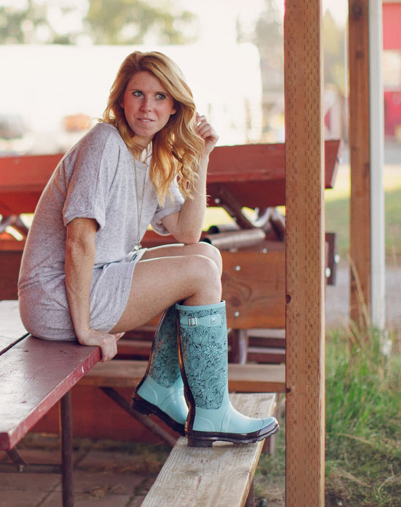 WOMEN’S RAIN BOOTS – MONUMENTA BLUE FLORAL