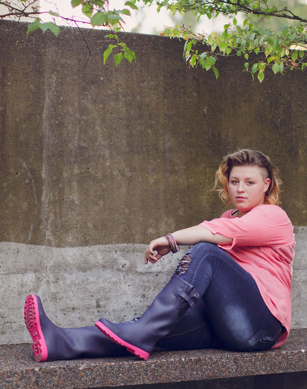 WOMEN’S RAIN BOOTS – OXBOW NAVYPINK