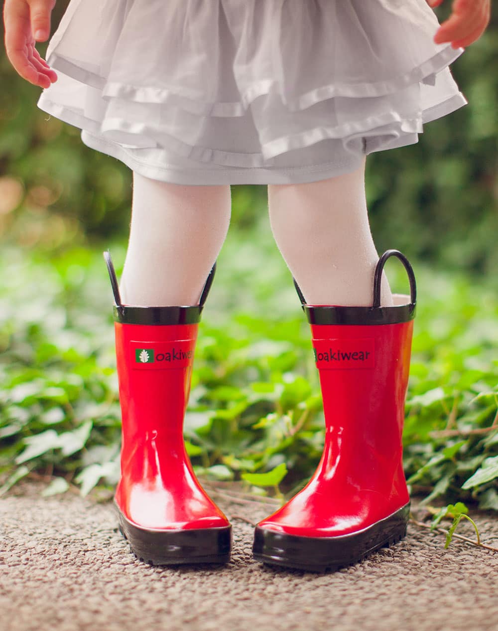 CHILDREN’S RUBBER RAIN BOOTS, FIERY RED