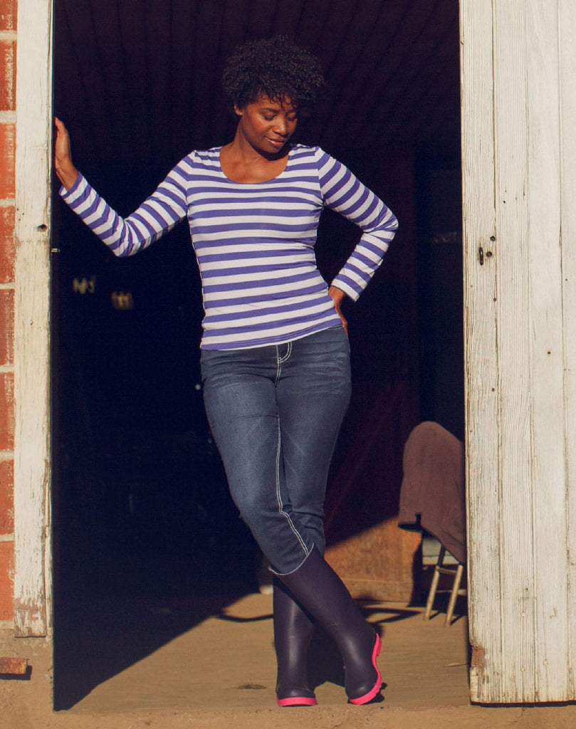 WOMEN’S RAIN BOOTS – OXBOW NAVYPINK