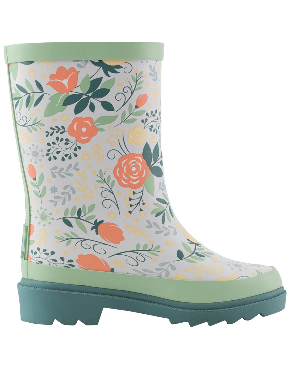 KID’S BUCKLE RUBBER RAIN BOOTS CORAL ROSES