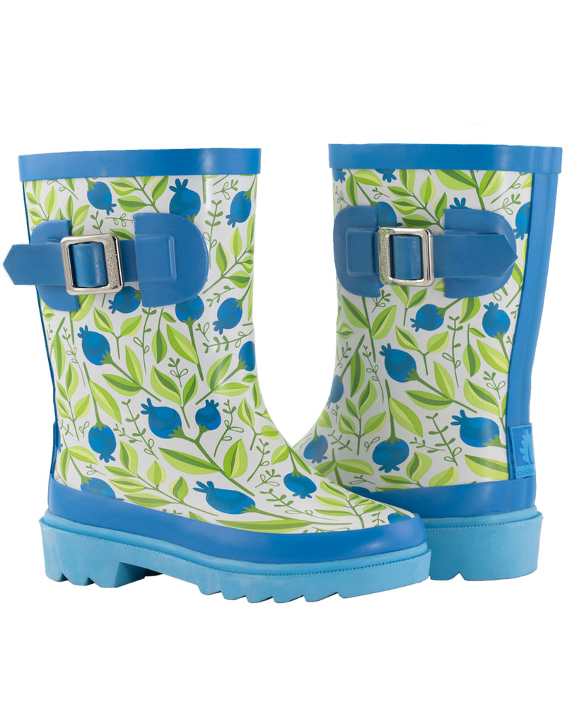KID’S BUCKLE RUBBER RAIN BOOTS SWEET BLUEBERRIES