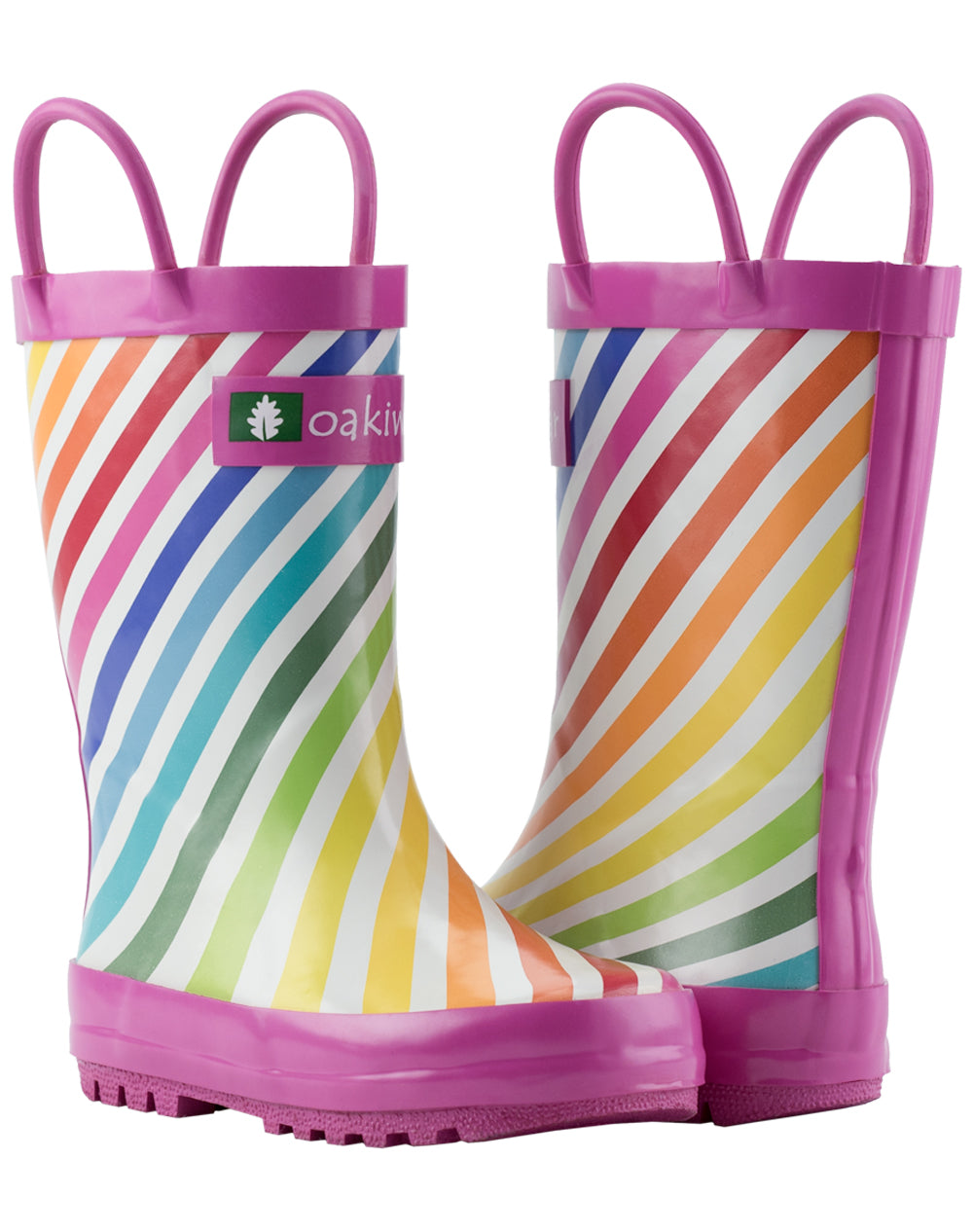 CHILDREN’S RUBBER RAIN BOOTS RAINBOW STRIPES