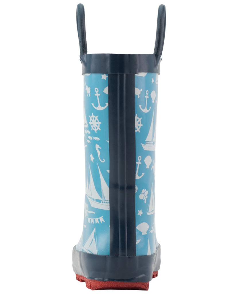 CHILDREN’S RUBBER RAIN BOOTS NAUTICAL SAILING