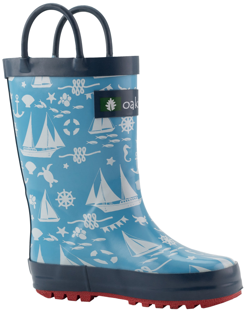CHILDREN’S RUBBER RAIN BOOTS NAUTICAL SAILING