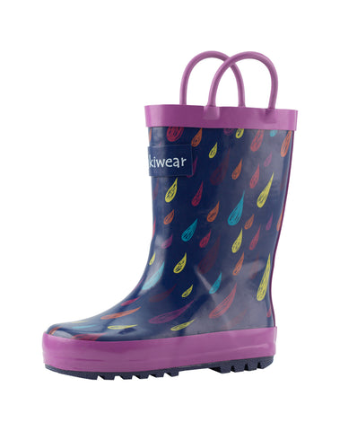CHILDREN’S RUBBER RAIN BOOTS COLORFUL RAINDROPS
