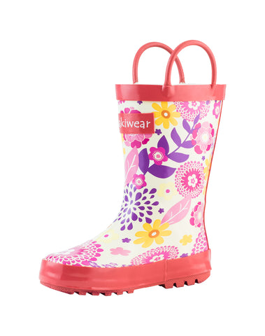 CHILDREN’S RUBBER RAIN BOOTS PINK FLOWERS