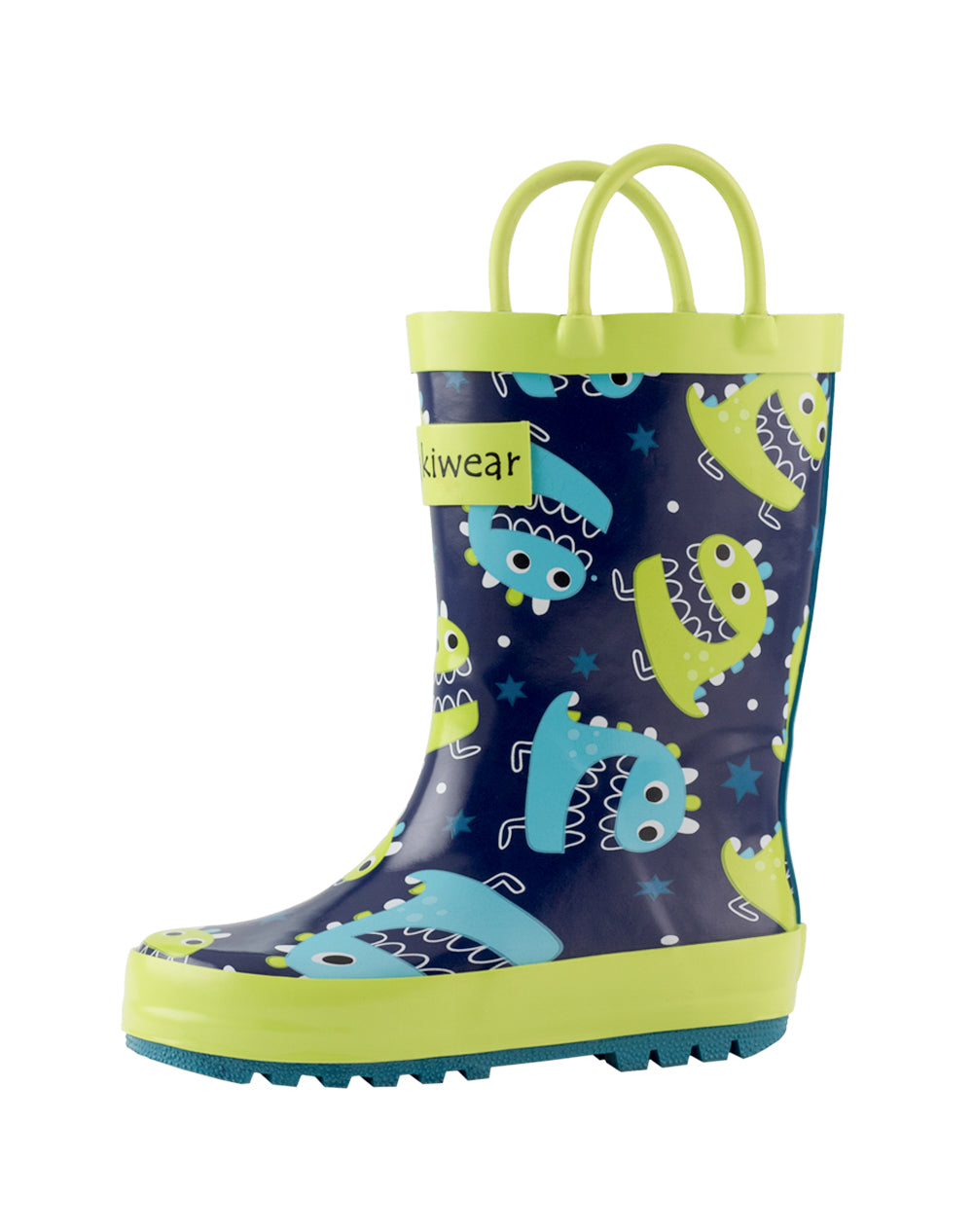 CHILDREN’S RUBBER RAIN BOOTS GREEN & BLUE MONSTERS