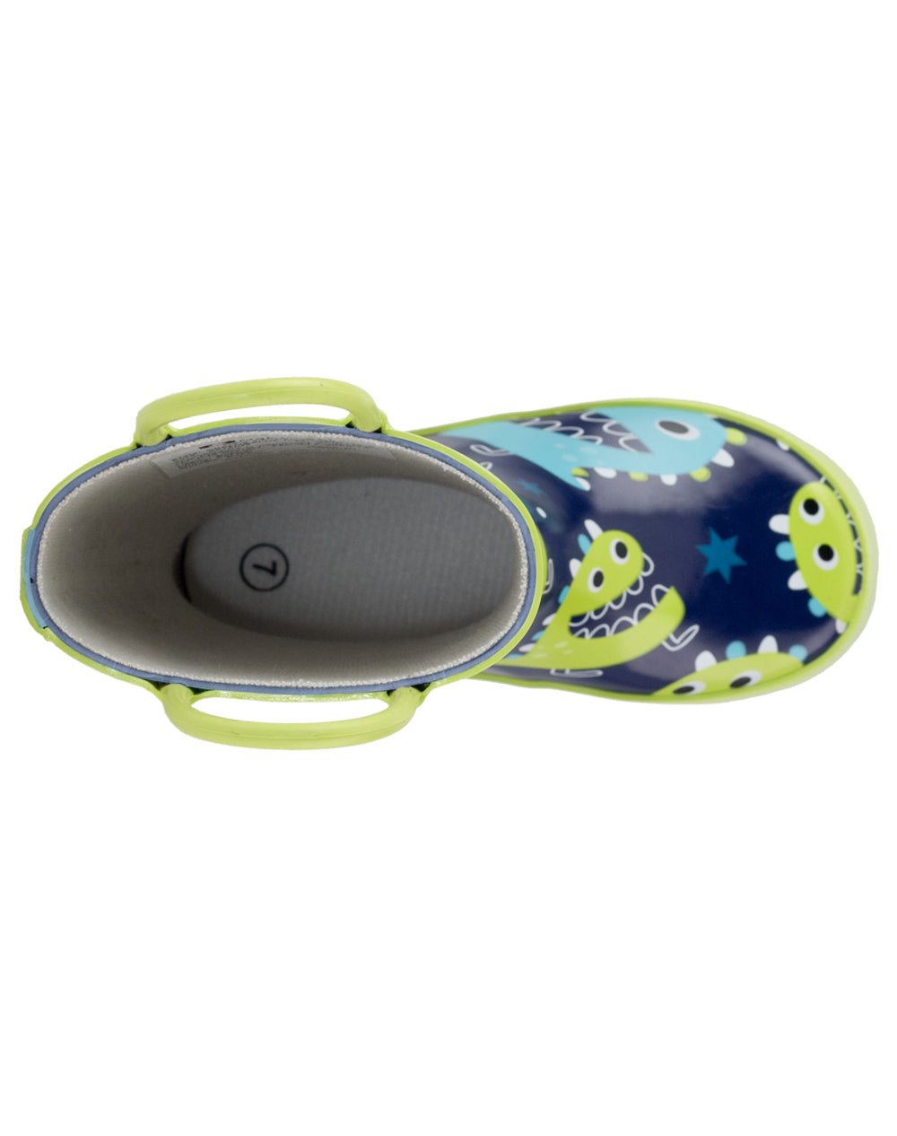 CHILDREN’S RUBBER RAIN BOOTS GREEN & BLUE MONSTERS