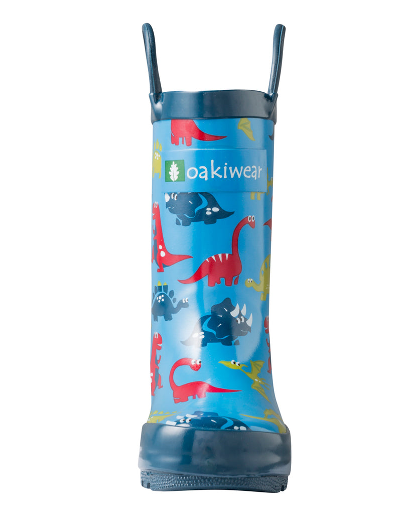 CHILDREN’S RUBBER RAIN BOOTS, BLUE DINOSAURS