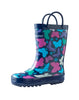 CHILDREN’S RUBBER RAIN BOOTS, BRIGHT BUTTERFLIES