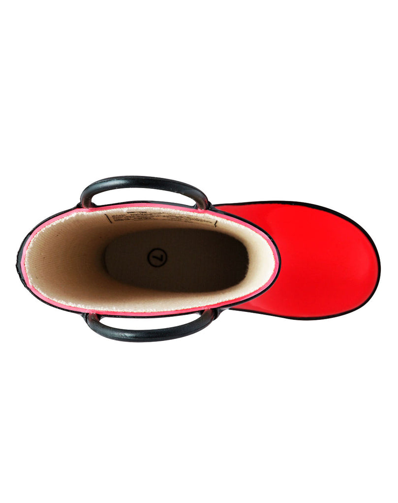CHILDREN’S RUBBER RAIN BOOTS, FIERY RED