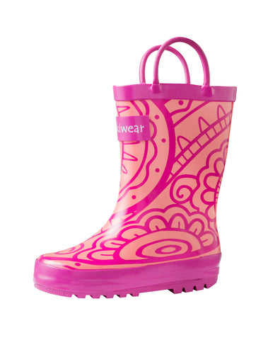 CHILDREN’S RUBBER RAIN BOOTS, HENNA PINK