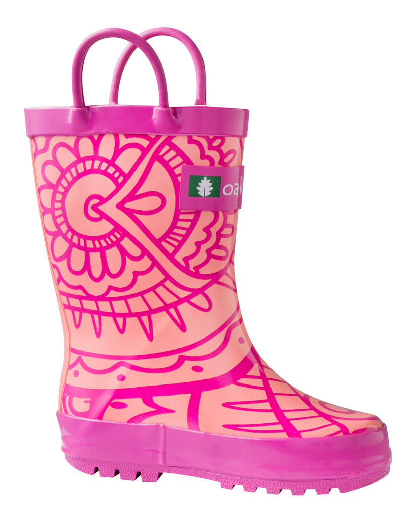 CHILDREN’S RUBBER RAIN BOOTS, HENNA PINK