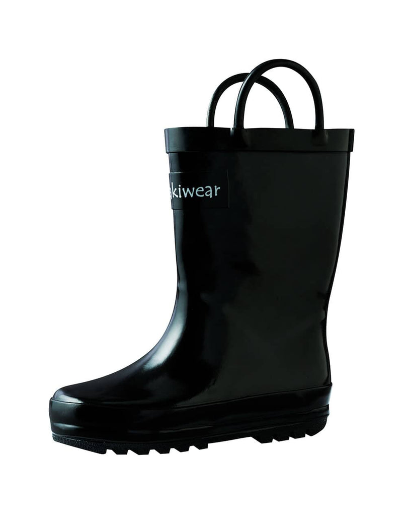 CHILDREN’S RUBBER RAIN BOOTS, JET BLACK