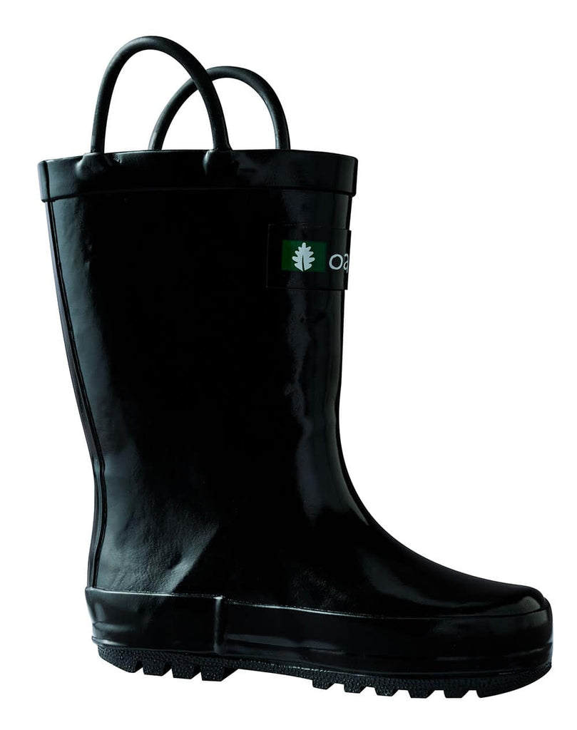CHILDREN’S RUBBER RAIN BOOTS, JET BLACK