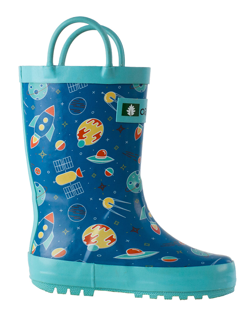 CHILDREN’S RUBBER RAIN BOOTS, OUTER SPACE