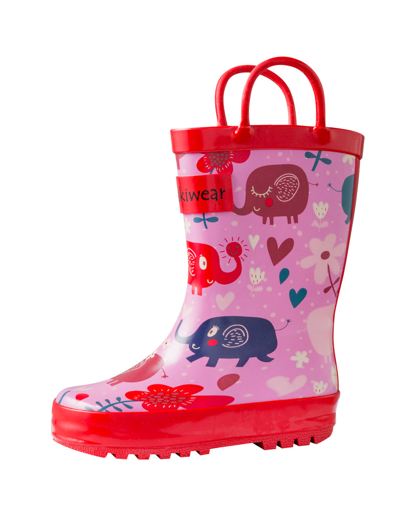 CHILDREN S RUBBER RAIN BOOTS PINK ELEPHANTS hans dev