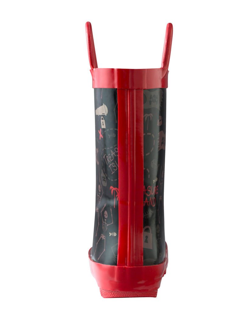 CHILDREN’S RUBBER RAIN BOOTS, PIRATE TREASURE