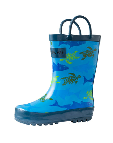CHILDREN’S RUBBER RAIN BOOTS, SHARKS & TURTLES