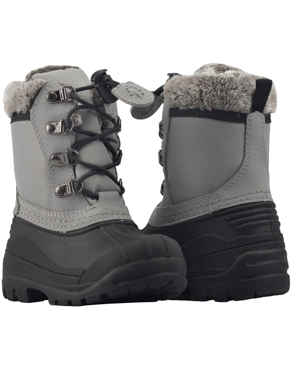 CHILDREN’S WINTER SNOW BOOTS, NEUTRAL GRAY