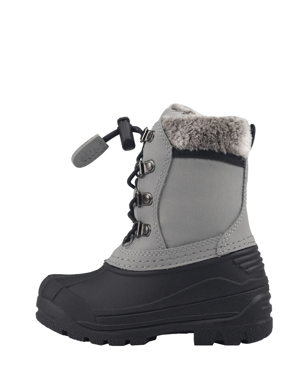 CHILDREN’S WINTER SNOW BOOTS, NEUTRAL GRAY