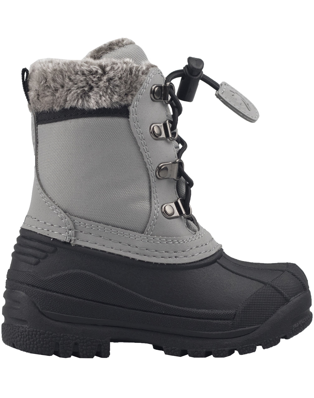 CHILDREN’S WINTER SNOW BOOTS, NEUTRAL GRAY