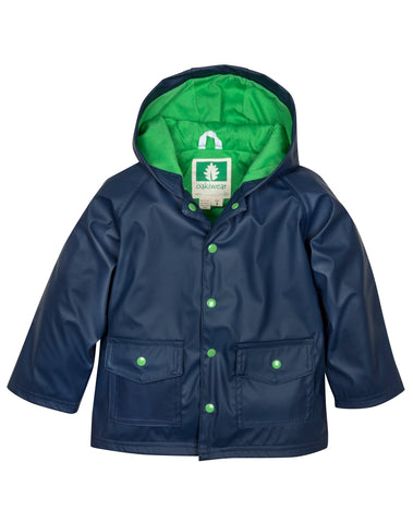 OAKIWEAR KID’S NAVY & GREEN RAIN COAT