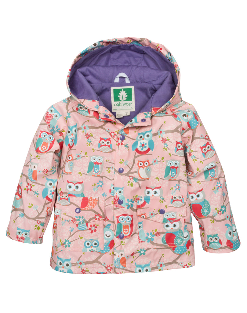 OAKIWEAR KID’S PERCHED OWLS RAIN COAT