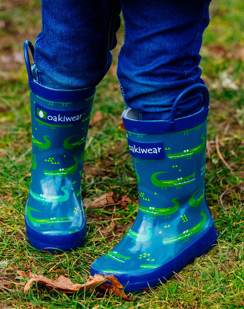 CHILDREN’S RUBBER RAIN BOOTS, CROCODILES