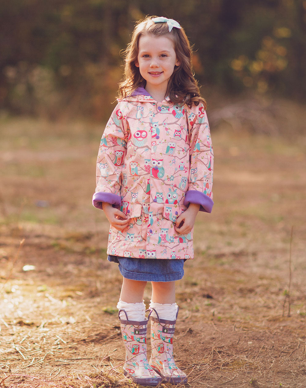 OAKIWEAR KID’S PERCHED OWLS RAIN COAT