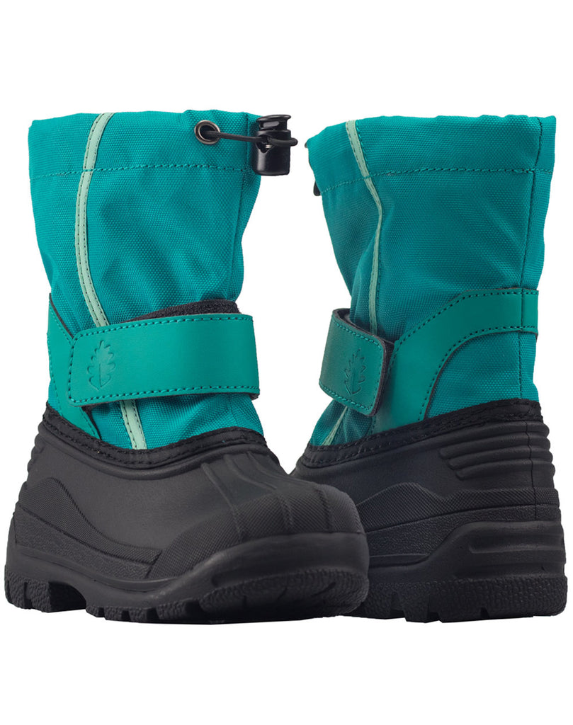 CHILDREN’S VELCRO SNOW BOOTS, TEAL & MINT